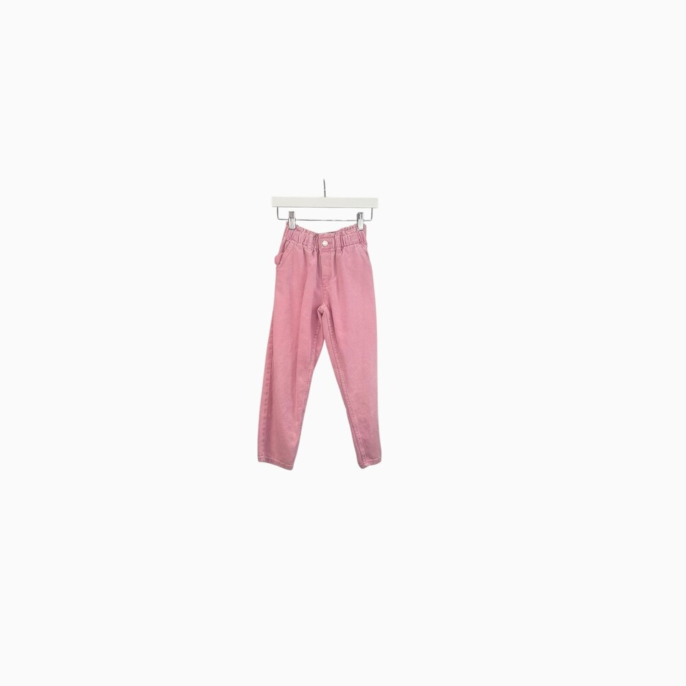 H&M Kids Pink Paperbag Waist Jeans – Size 6–7 Years (6T)